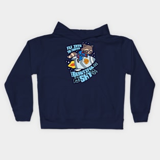 Cute Superhero Adorable Raccoon Riding Rocket With Movie Quote Kids Hoodie